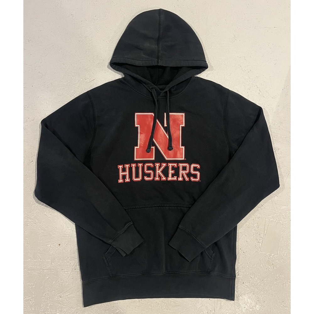 Nebraska Cornhuskers‎ Sweatshirt Hoodie Mens Size Medium Gray Red Pullover